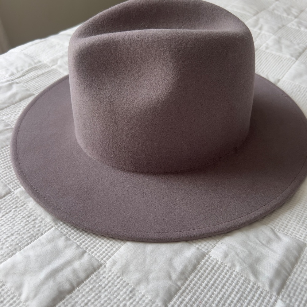 Gigi Pip Taupe Wool Felt Wide Brim Hat w/‎ Braided Band - Picture 3 of 12